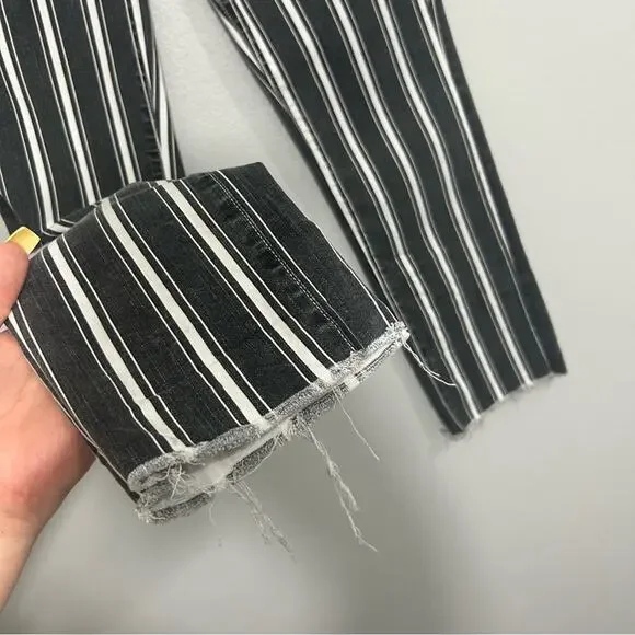 Paige Hoxton Straight Ankle Jeans Vintage Black Stripe Size 26 - Picture 7 of 13